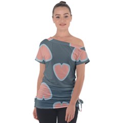 Hearts Love Blue Pink Green Tie-up Tee