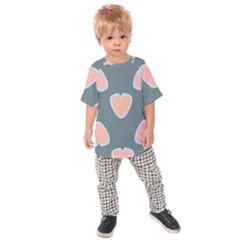 Hearts Love Blue Pink Green Kids  Raglan Tee