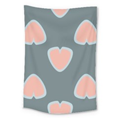 Hearts Love Blue Pink Green Large Tapestry