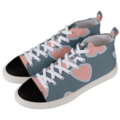 Hearts Love Blue Pink Green Men s Mid-top Canvas Sneakers