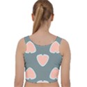 Hearts Love Blue Pink Green Velvet Racer Back Crop Top View2