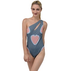 Hearts Love Blue Pink Green To One Side Swimsuit