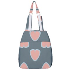 Hearts Love Blue Pink Green Center Zip Backpack