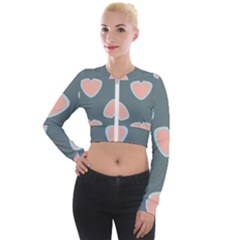 Hearts Love Blue Pink Green Long Sleeve Cropped Velvet Jacket