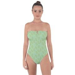 Leaves - Light Green Tie Back One Piece Swimsuit by WensdaiAmbrose