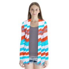 Abstract Colors Print Design Drape Collar Cardigan by dflcprintsclothing