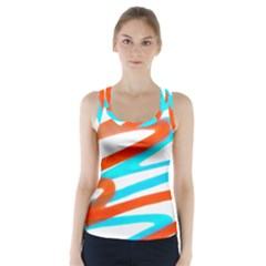 Abstract Colors Print Design Racer Back Sports Top by dflcprintsclothing