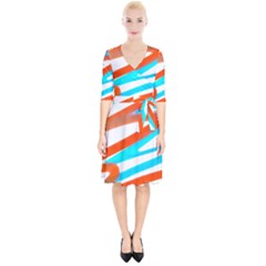 Abstract Colors Print Design Wrap Up Cocktail Dress by dflcprintsclothing