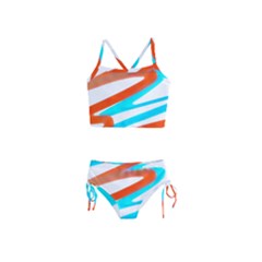 Abstract Colors Print Design Girls  Tankini Swimsuit by dflcprintsclothing