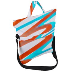 Abstract Colors Print Design Fold Over Handle Tote Bag