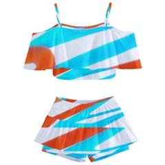 Abstract Colors Print Design Kids  Off Shoulder Skirt Bikini by dflcprintsclothing