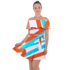 Abstract Colors Print Design Off Shoulder Velour Dress by dflcprintsclothing