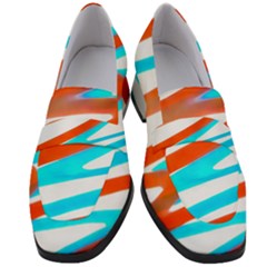 Abstract Colors Print Design Women s Chunky Heel Loafers