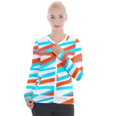 Abstract Colors Print Design Casual Zip Up Jacket