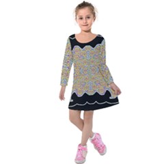 Pearls As Candy Kids  Long Sleeve Velvet Dress by pepitasart