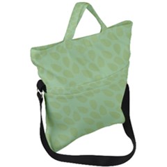 Leaves - Light Green Fold Over Handle Tote Bag by WensdaiAmbrose