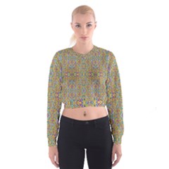 Pearls As Candy And Flowers Cropped Sweatshirt by pepitasart