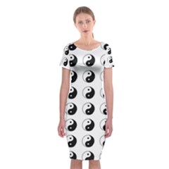 Yin Yang Pattern Classic Short Sleeve Midi Dress by Valentinaart