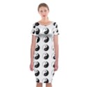 Yin Yang Pattern Classic Short Sleeve Midi Dress View1