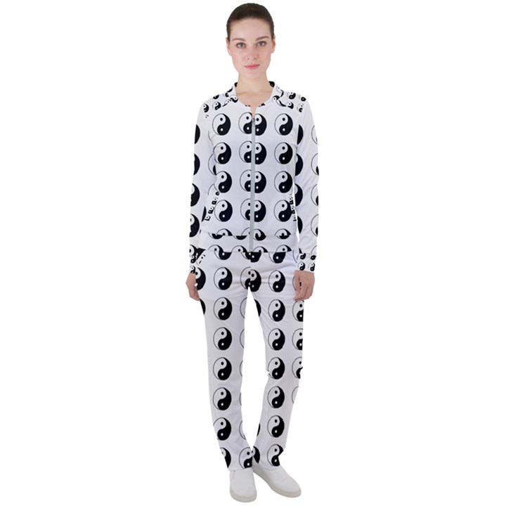 Yin Yang Pattern Casual Jacket and Pants Set