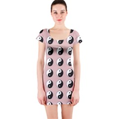 Yin Yang Pattern Short Sleeve Bodycon Dress