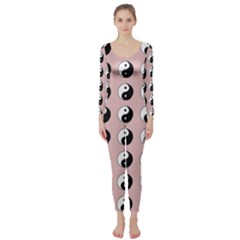 Yin Yang Pattern Long Sleeve Catsuit