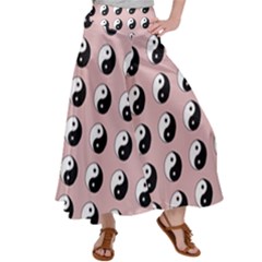 Yin Yang Pattern Satin Palazzo Pants