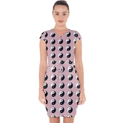 Yin Yang Pattern Capsleeve Drawstring Dress  by Valentinaart