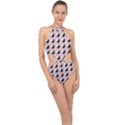 Yin Yang Pattern Halter Side Cut Swimsuit View1