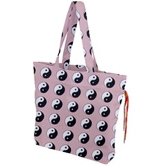 Yin Yang Pattern Drawstring Tote Bag