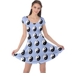 Yin Yang Pattern Cap Sleeve Dress