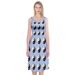 Yin Yang Pattern Midi Sleeveless Dress