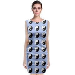 Yin Yang Pattern Classic Sleeveless Midi Dress