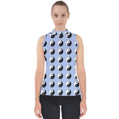 Yin Yang Pattern Mock Neck Shell Top