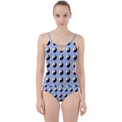 Yin Yang Pattern Cut Out Top Tankini Set