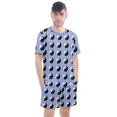 Yin Yang Pattern Men s Mesh Tee And Shorts Set by Valentinaart