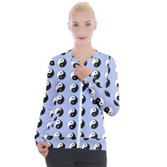 Yin Yang Pattern Casual Zip Up Jacket