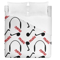 Music Letters Word Headphones Note Duvet Cover (queen Size)