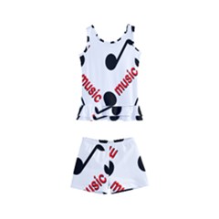 Music Letters Word Headphones Note Kids  Boyleg Swimsuit