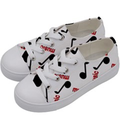 Music Letters Word Headphones Note Kids  Low Top Canvas Sneakers by HermanTelo