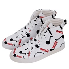 Music Letters Word Headphones Note Women s Hi-top Skate Sneakers by HermanTelo