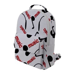 Music Letters Word Headphones Note Flap Pocket Backpack (large)