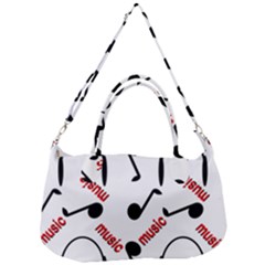 Music Letters Word Headphones Note Removal Strap Handbag by HermanTelo