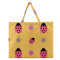 Ledy Bird Zipper Large Tote Bag by HermanTelo