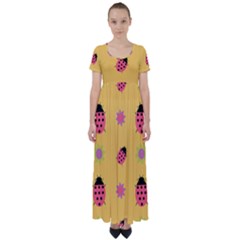 Ledy Bird High Waist Short Sleeve Maxi Dress