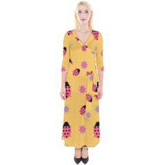 Ledy Bird Quarter Sleeve Wrap Maxi Dress