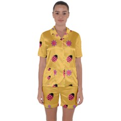 Ledy Bird Satin Short Sleeve Pyjamas Set