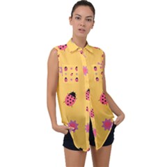 Ledy Bird Sleeveless Chiffon Button Shirt