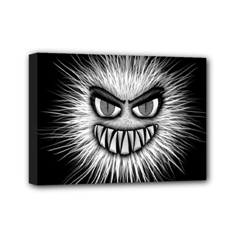 Monster Black White Eyes Mini Canvas 7  X 5  (stretched)