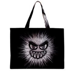 Monster Black White Eyes Zipper Mini Tote Bag